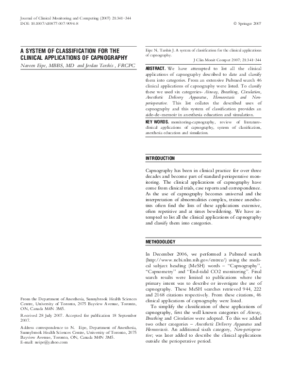 (PDF) A system of classification for the clinical applications of ...
