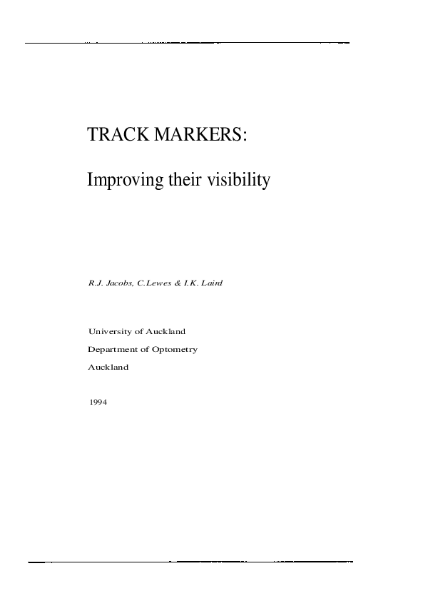 (PDF) TRACK MARKERS Improving their visibility Knox Laird Academia.edu