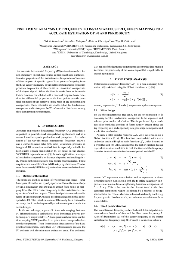 (PDF) Fixed point analysis of frequency to instantaneous frequency ...