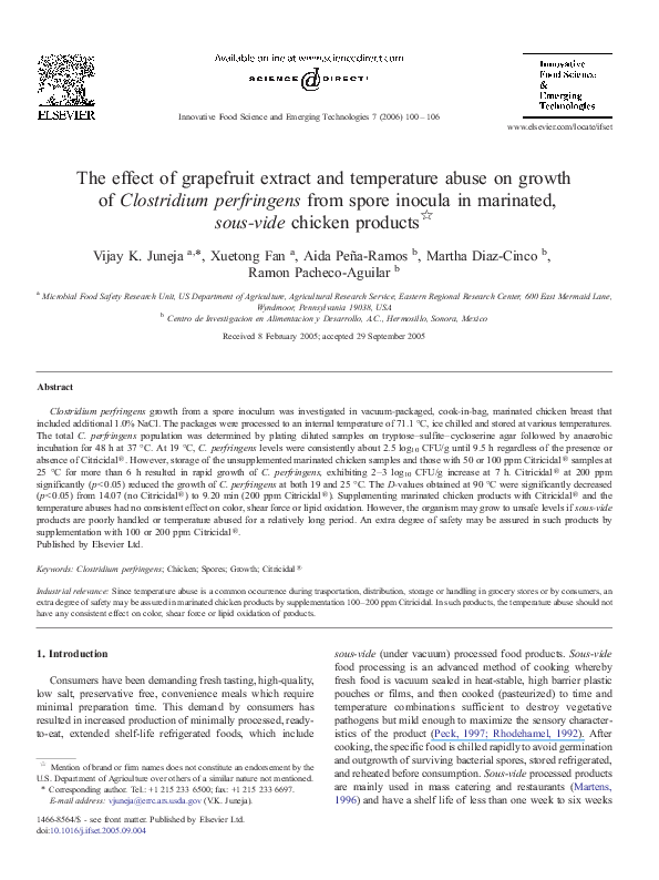 (PDF) The effect of grapefruit extract and temperature abuse on growth ...
