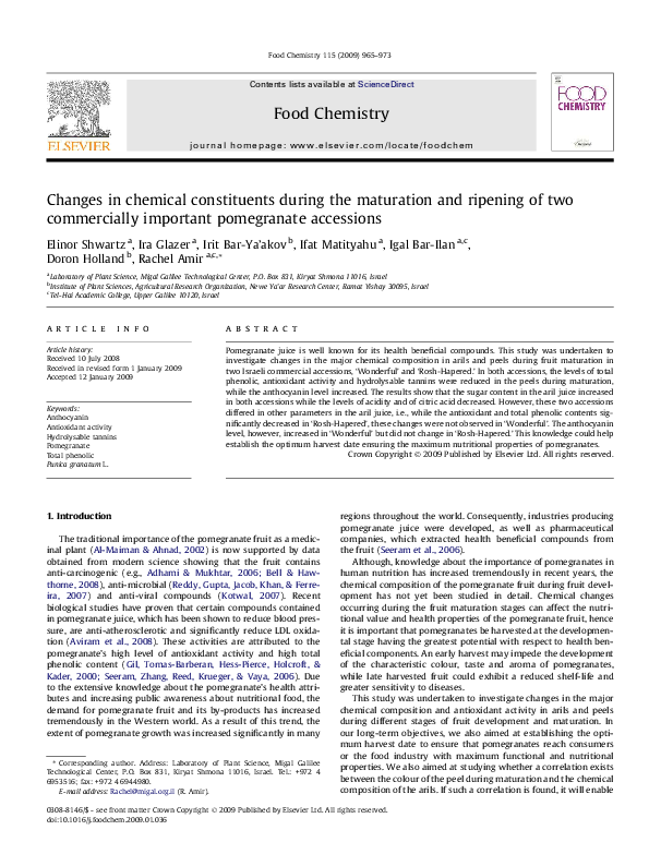 (PDF) Changes in chemical constituents during the maturation and ...