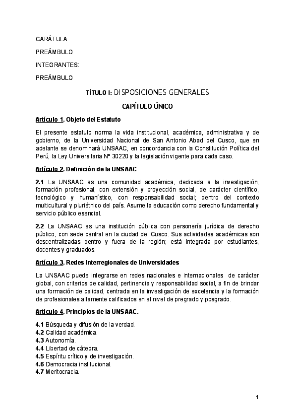 (DOC) Estatuto UNSAAC version final carmen bh Academia.edu