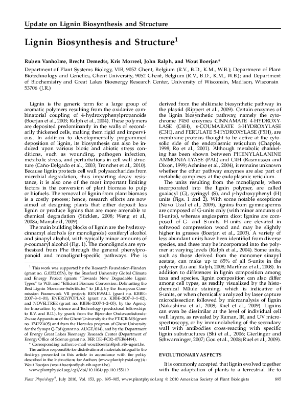 Pdf Lignin Biosynthesis And Structure Pdf Lignin Biosynthesis And Structure