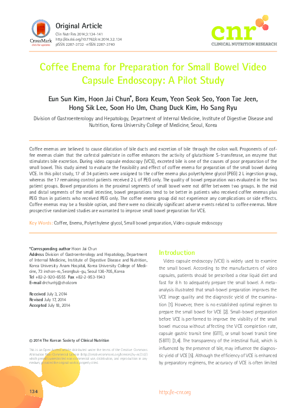 coffee enema glutathione study PDF) for preparation for small bowel video capsule endoscopy: a pilot BPC-157 dosage: How to research peptides USA 30ml Sample:Concentrate
