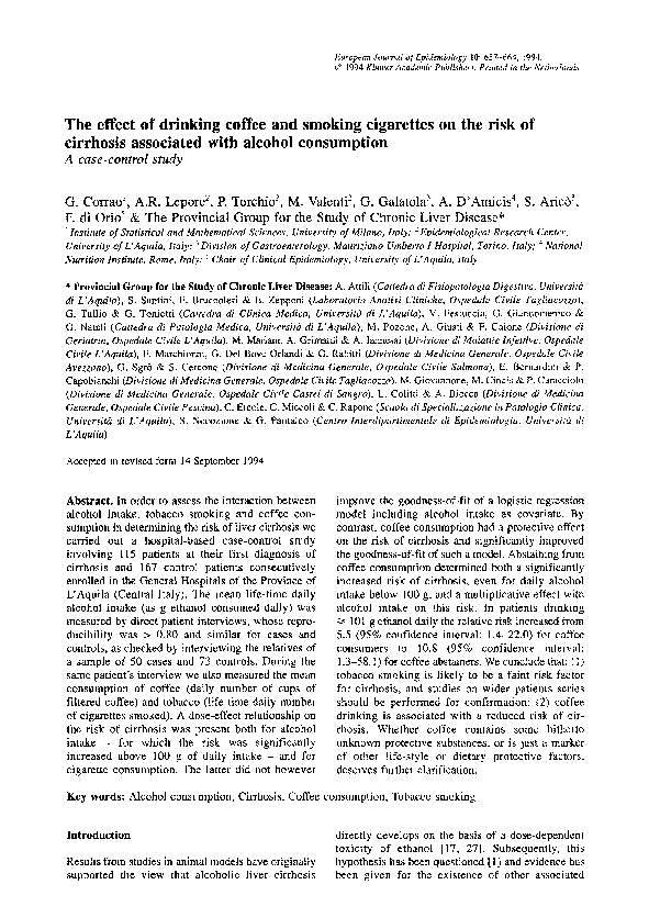 (PDF) The effect of drinking coffee and smoking cigarettes on the risk ...