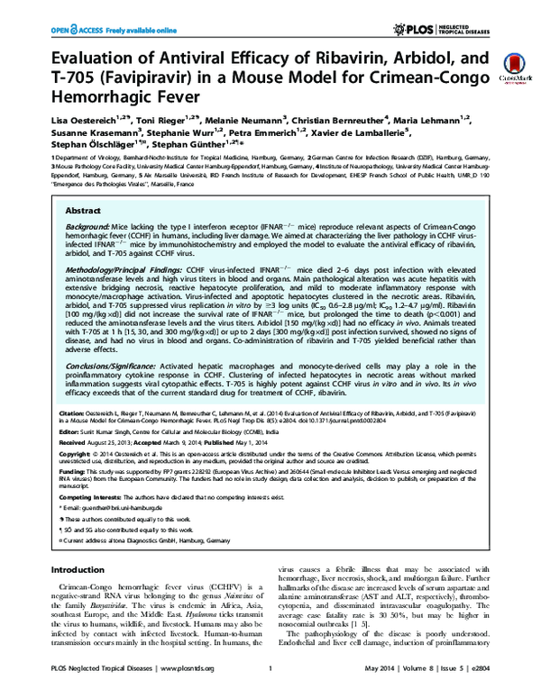 (PDF) Evaluation of Antiviral Efficacy of Ribavirin, Arbidol, and T-705 ...