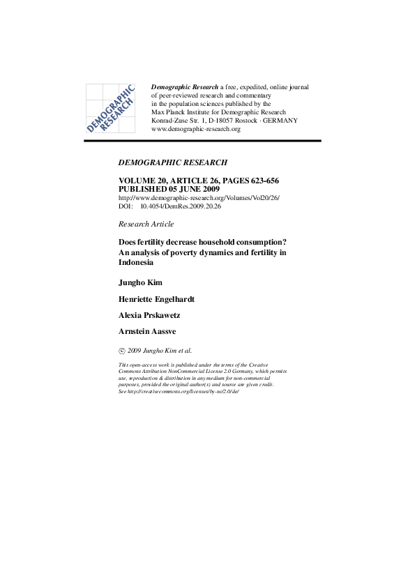 (PDF) Does fertility decrease household consumption? Arnstein Aassve