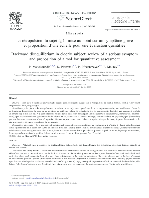 (PDF) 18.22 Proposition for a backward disequilibrium scale