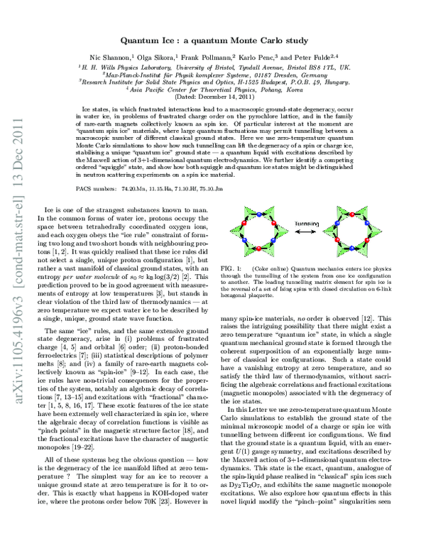 (PDF) Quantum Ice: A Quantum Monte Carlo Study