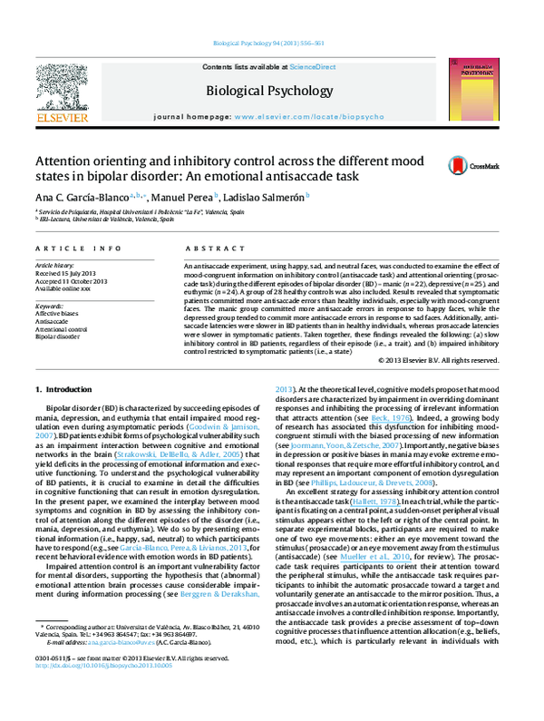 (PDF) Attention orienting and inhibitory control across the different ...