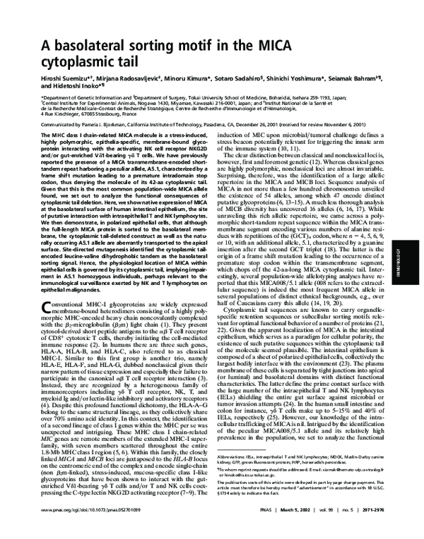 (PDF) A basolateral sorting motif in the MICA cytoplasmic tail