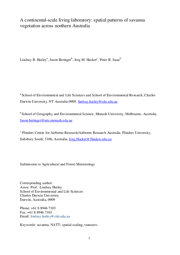 (PDF) A continental-scale living laboratory: spatial patterns of ...