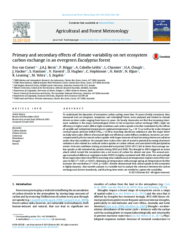 (PDF) Primary and secondary effects of climate variability on net ...