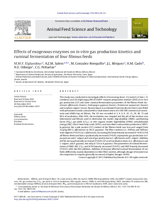 (PDF) Effects of exogenous enzymes on in vitro gas production kinetics ...