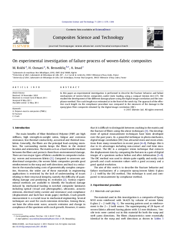 (PDF) On experimental investigation of failure process of woven-fabric ...