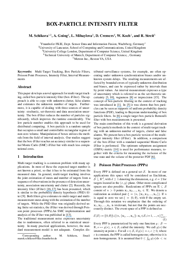 (PDF) Box-particle intensity filter