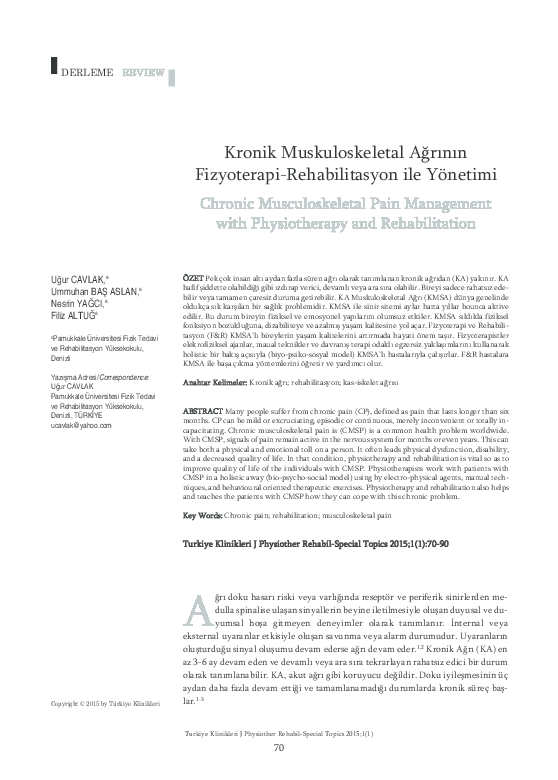 (PDF) Chronic Musculoskeletal Pain Management with Physitherapy and ...