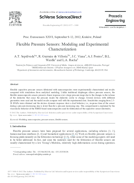 (PDF) Flexible Pressure Sensors: Modeling and Experimental Characterization