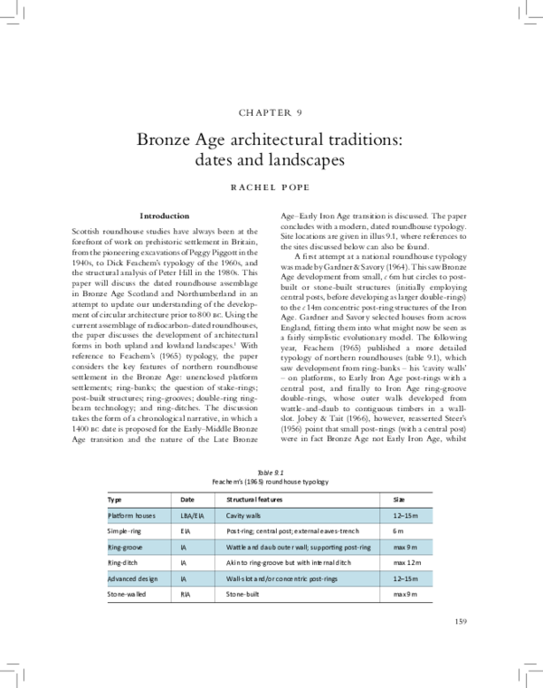 (PDF) Bronze Age architectural traditions dates and landscapes