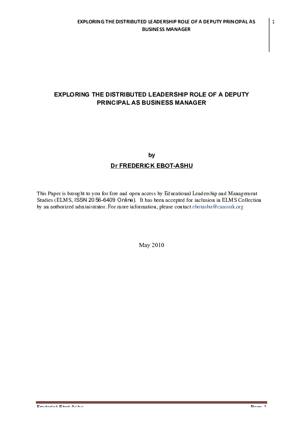 (PDF) Principal as Business Managers