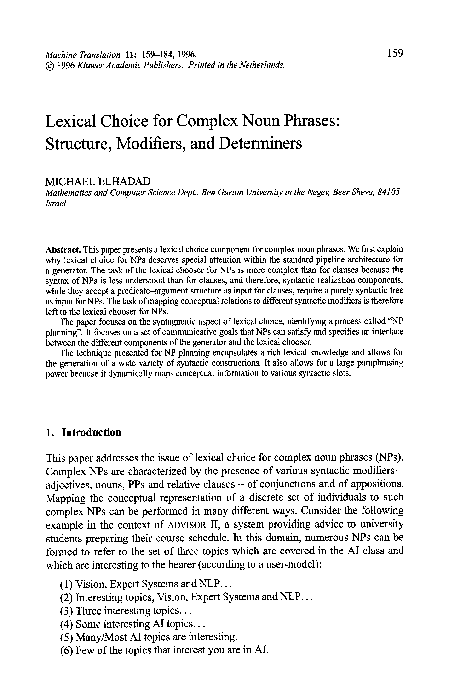 Pdf Generating Complex Noun Phrases