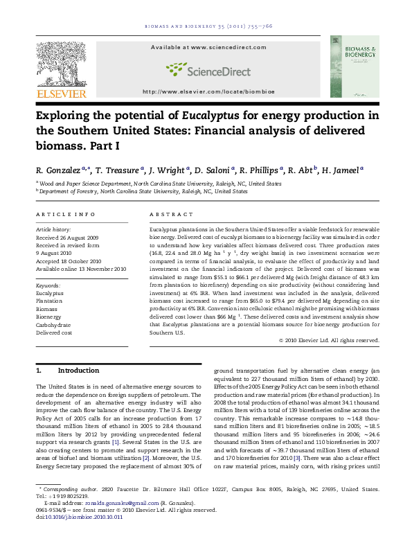 (PDF) Exploring the potential of Eucalyptus for energy production in ...