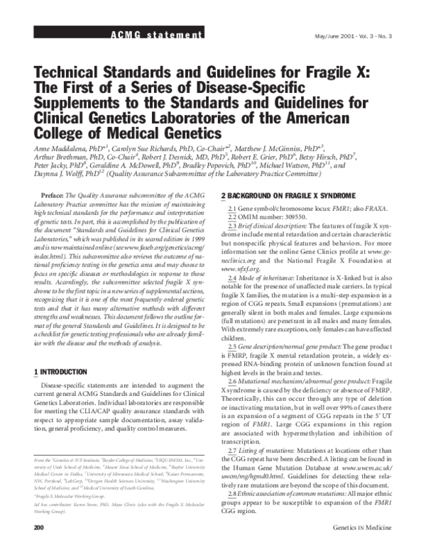 (PDF) Fragile chromosome x syndrome Sequelae in feet and a case report Gabriel Dominguez