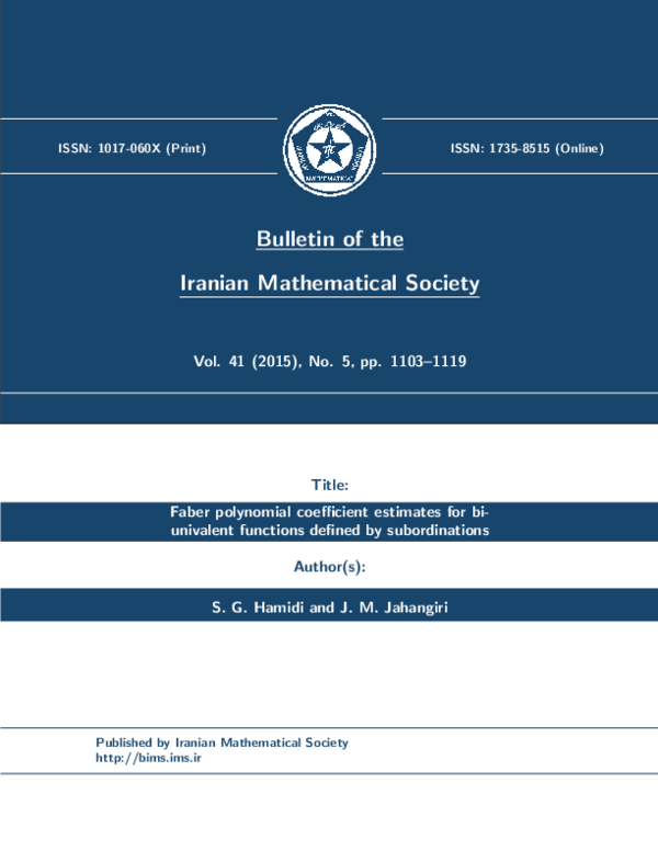 (PDF) Bull. Iranian Math. Soc.