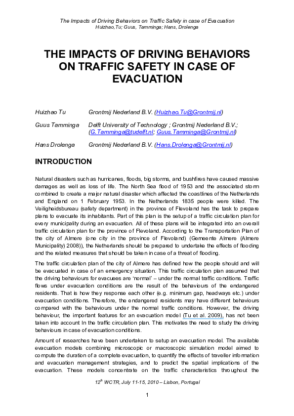 (PDF) The impacts of driving behaviors on traffic safety in case of ...
