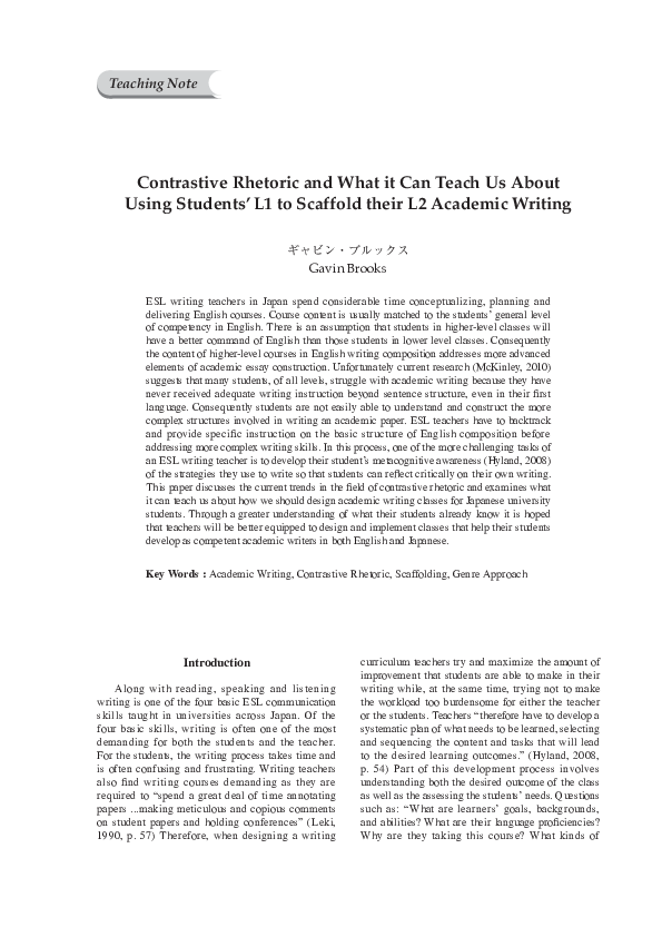 (PDF) Contrastive Rhetoric and What it Can Teach Us About Using ...
