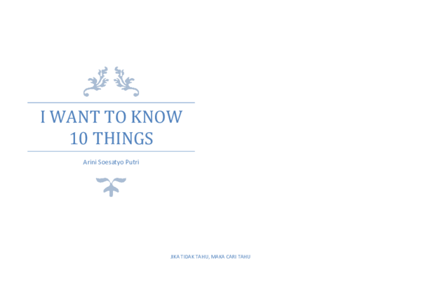 (PDF) I Want to Know 10 Things