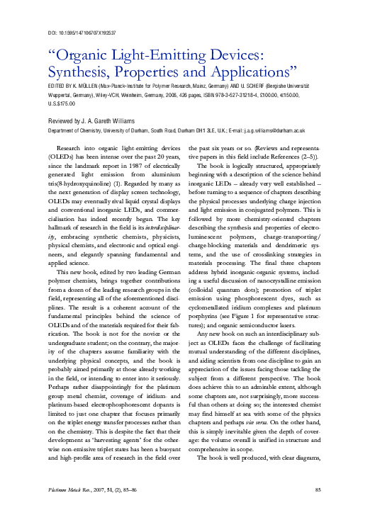 (PDF) Organic Light Emitting Devices