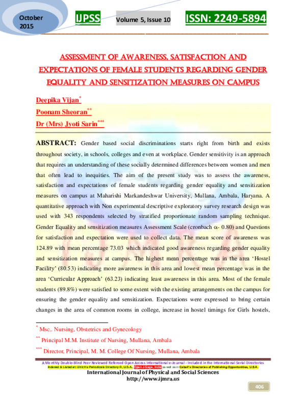 Gender sensitization assignment image