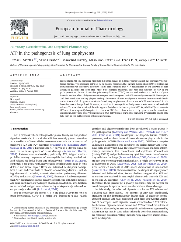 (PDF) ATP in the pathogenesis of lung emphysema