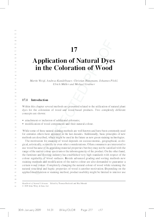 (PDF) Application of Natural Dyes in the Coloration of Wood