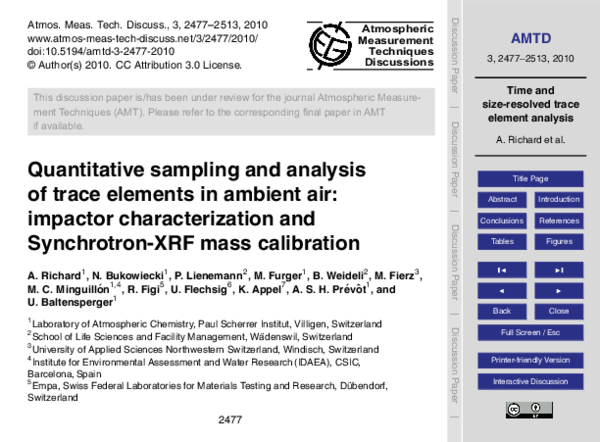 (PDF) Quantitative sampling and analysis of trace elements in ambient ...