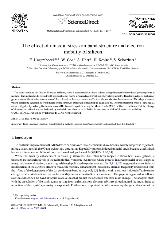 (PDF) The Effect of Uniaxial Stress on Band Structure and Electron ...