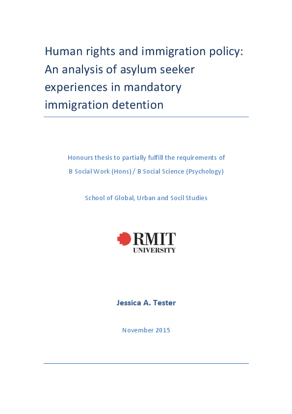 (PDF) Human rights and immigration policy: An analysis of asylum seeker ...