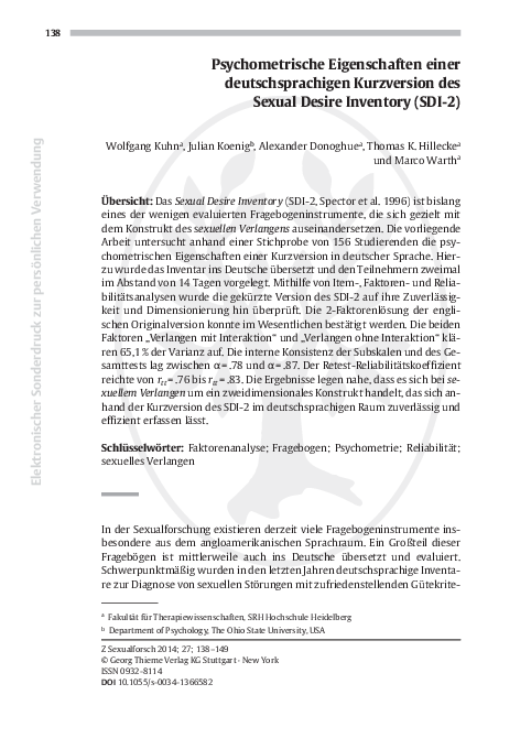 (PDF) Psychometric Properties of the German Version of the Sexual ...