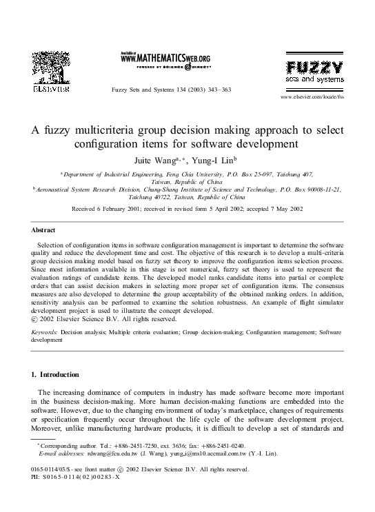 (PDF) A fuzzy multicriteria group decision making approach to select ...
