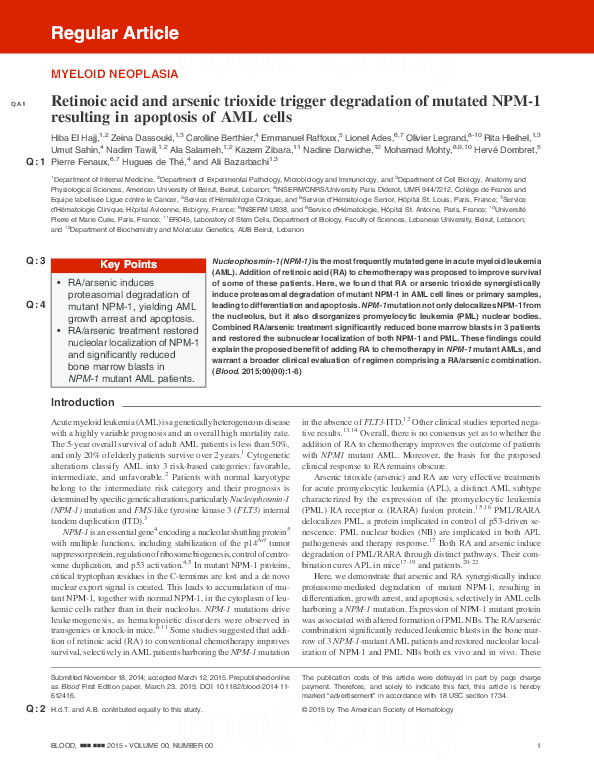 (PDF) Retinoic acid and arsenic trioxide trigger degradation of mutated ...
