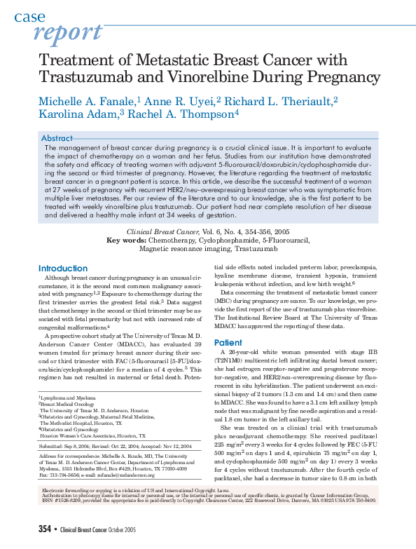 (PDF) Treatment of Metastatic Breast Cancer with Trastuzumab and ...