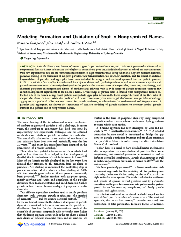(PDF) Modeling Formation and Oxidation of Soot in Nonpremixed Flames