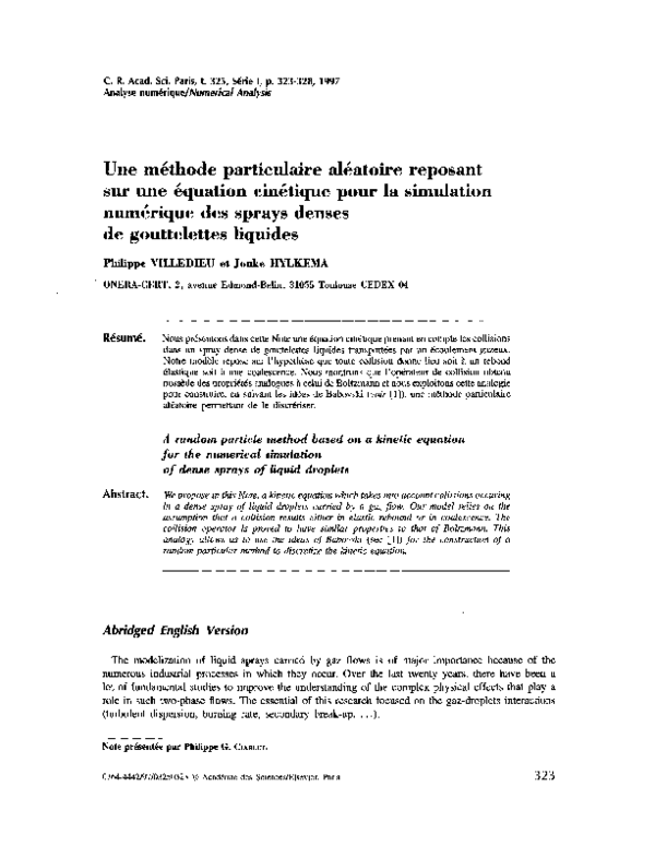 (PDF) A random particle method based on a kinetic equation for the ...
