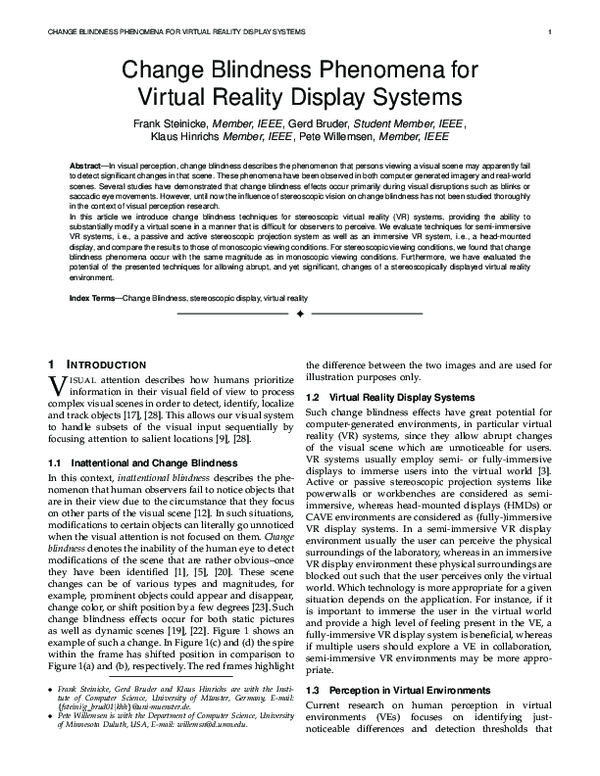 (PDF) Change Blindness Phenomena for Virtual Reality Display Systems