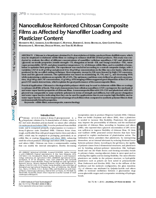 (PDF) Nanocellulose Reinforced Chitosan Composite Films as Affected by ...