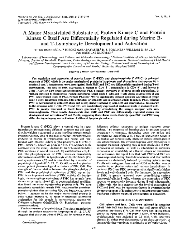 (PDF) A major myristylated substrate of protein kinase C and protein ...