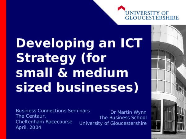 (PPT) Developing an ICT Strategy (for small and medium sized businesses)