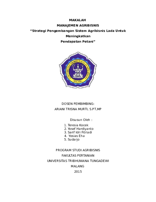 Contoh Makalah Manajemen Agribisnis Dikdasmen Contoh Makalah Manajemen Agribisnis Dikdasmen