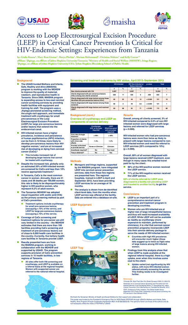 (PDF) Access to Loop Electrosurgical Excision Procedure (LEEP) in